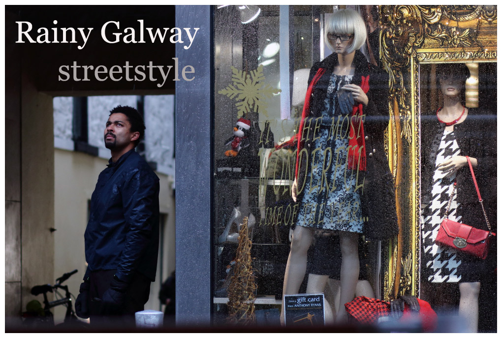 Shop street Galway in the rain